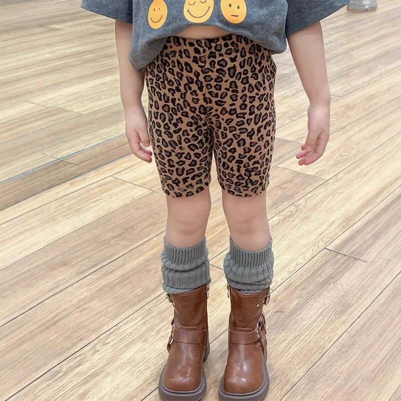 Children's Clothing 2026 New Spring and Summer Style Girls' Leopard Print Shorts Leggings Baby and Toddler Cycling Elastic Shorts