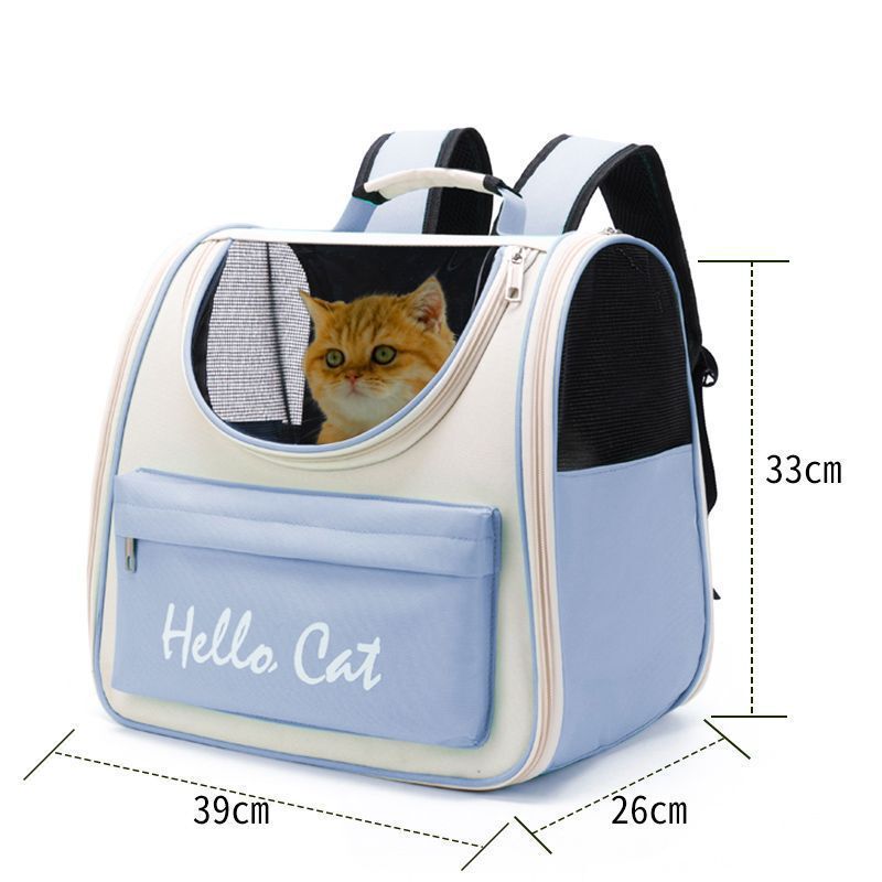 猫バッグ、旅行用ペットバックパック、キャビン猫スクールバッグ、ショルダーケージ、多機能バッグ、車載折りたたみ、なだめる、傷防止|undefined