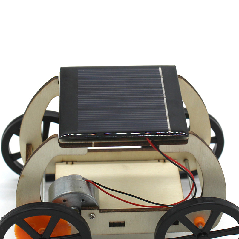 木製ソーラーカー5号（黒輪） ソーラーカー科学技術工作組み立て教育教材模型