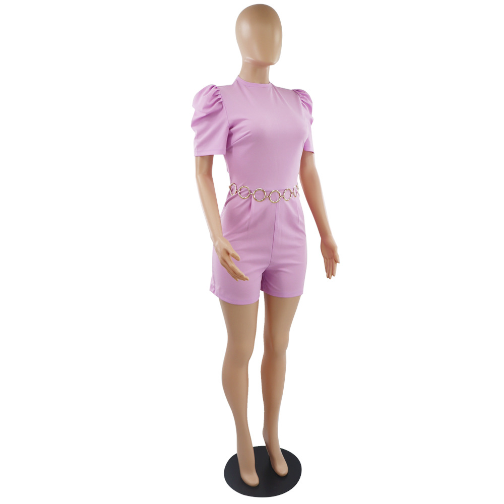 Women Round Neck Waist Controlled Casual Jumpsuit