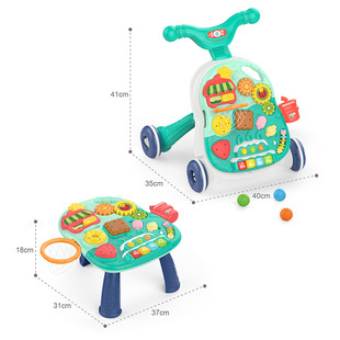 Baby Two-In-One Walker Stroller, Kidsren's Enlightenment Learning Table and Chair, Baby Sliding Multi-Function Moped