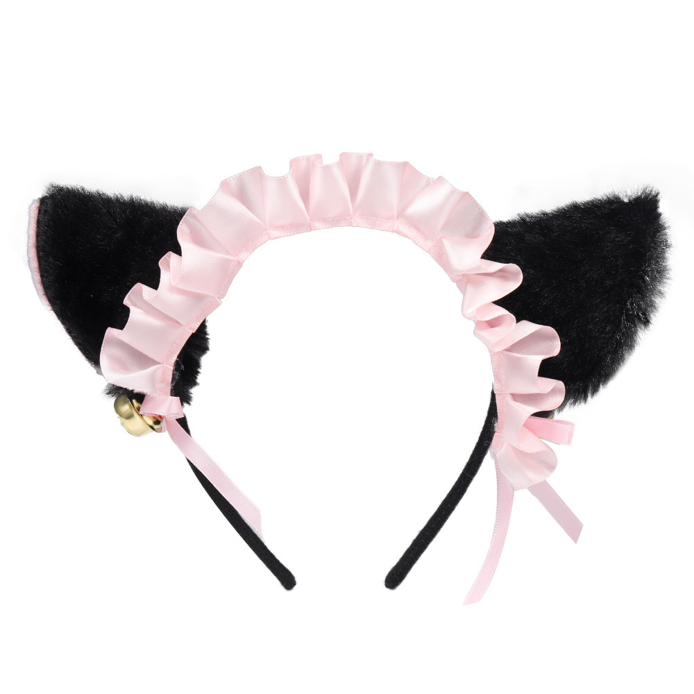 Amazon transfronteriza orejas de gato campana diadema Cos gato Niña Accesorios para el cabello accesorios de Navidad de Halloween tocado Accesorios