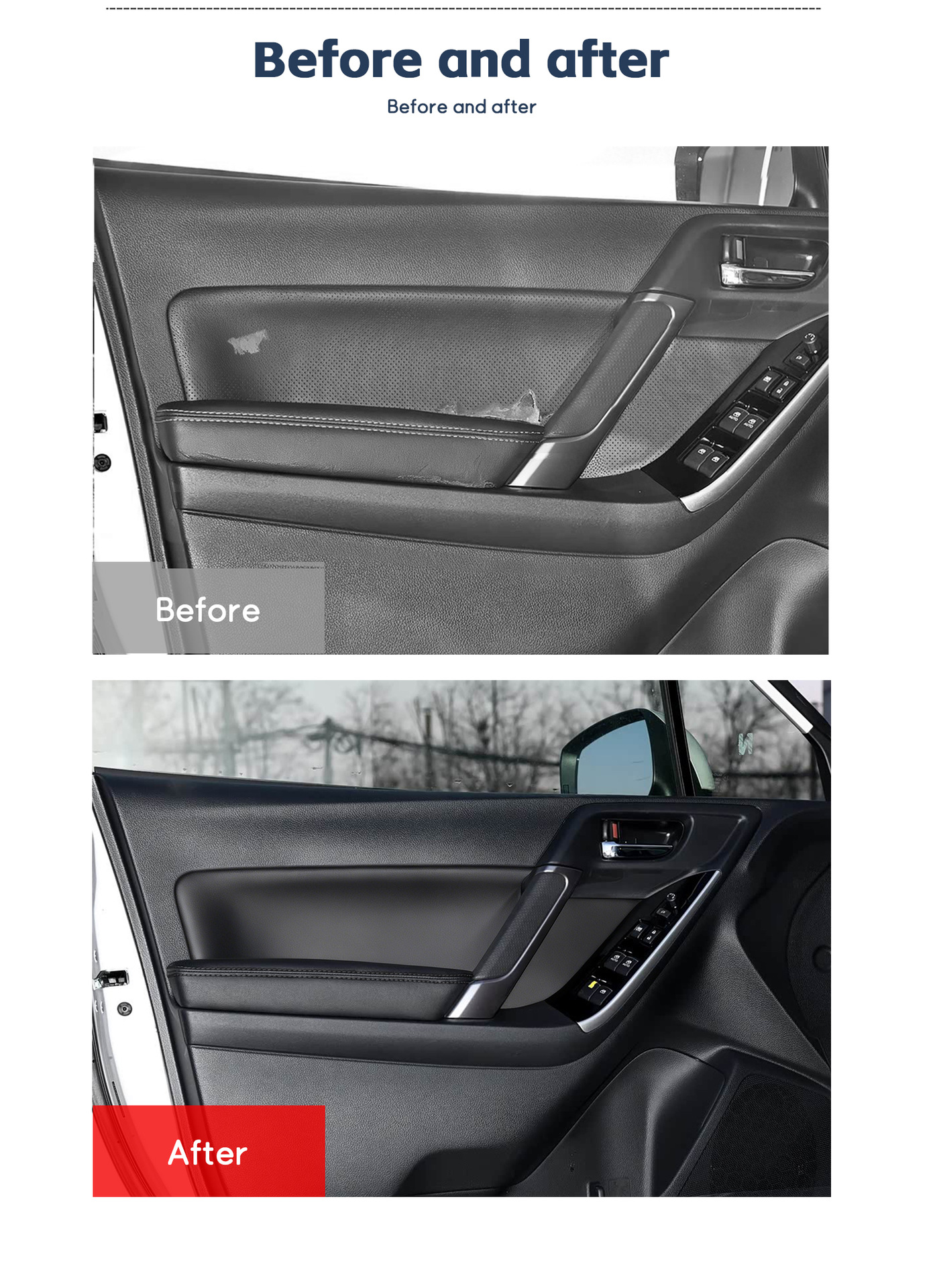 Suitable for 2014-2018 Subaru Forester Car Door Panel Leather Interior Modification Kit
