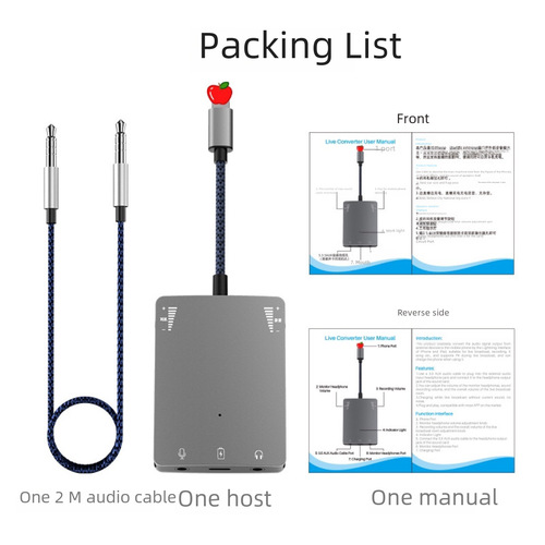 LiveStream One Apple Sound Card Adapter Compatible with Huawei and Android Phones, Suitable for iPhone Streamers