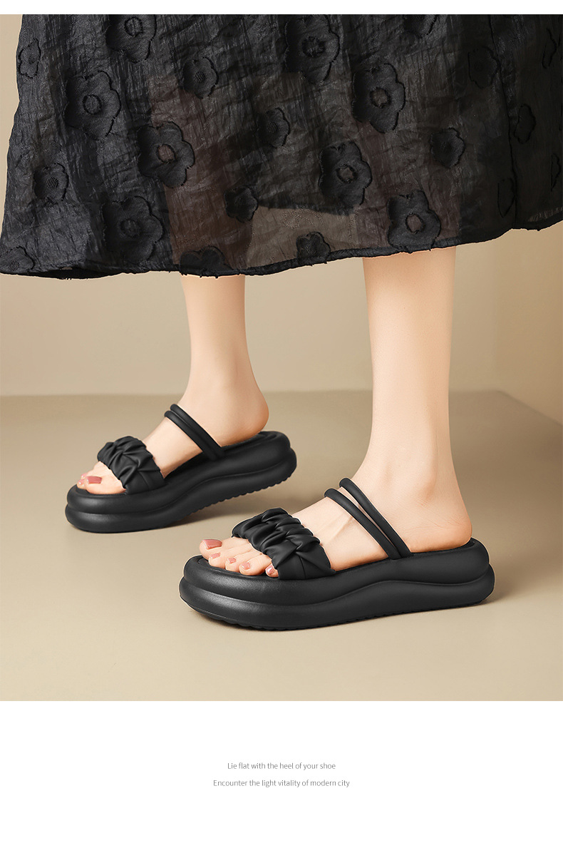 Dép sandal nữ xỏ ngón đế dày phong cách Hàn Quốc — M709 Màu be chi tiết 26
