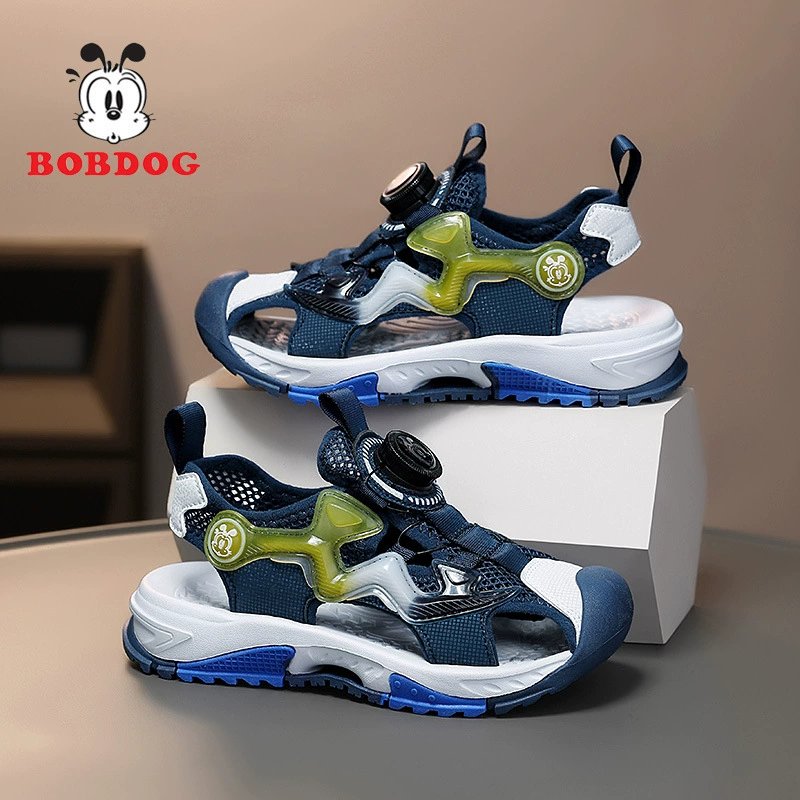 Babus Boy Сандалии Летняя 2024 новая летняя обувь для девочек спортивная мягкая подошва Баотоу пляжная детская обувь