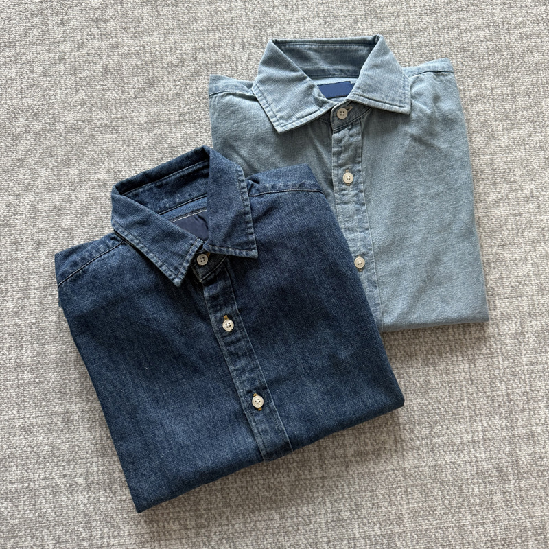 Can Be Scanned with a Qr Code/High-Quality Rl Ralph Lauren Logo Spring/Summer Denim Shirt Couple Style Long-Sleeve Shirt Jacket