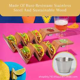 跨境木质墨西哥薄饼架家用塔可架玉米饼架煎饼架餐厅塔可盘