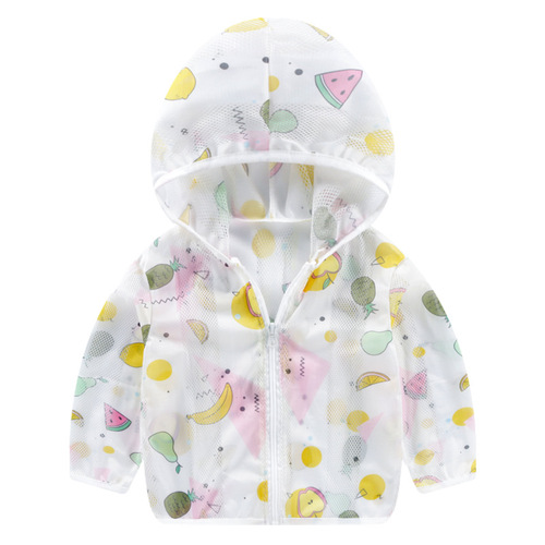Summer children's sun protection clothing baby sun clothes outdoor breathable lightweight air conditioning suit with hood outerwear children's skin clothing