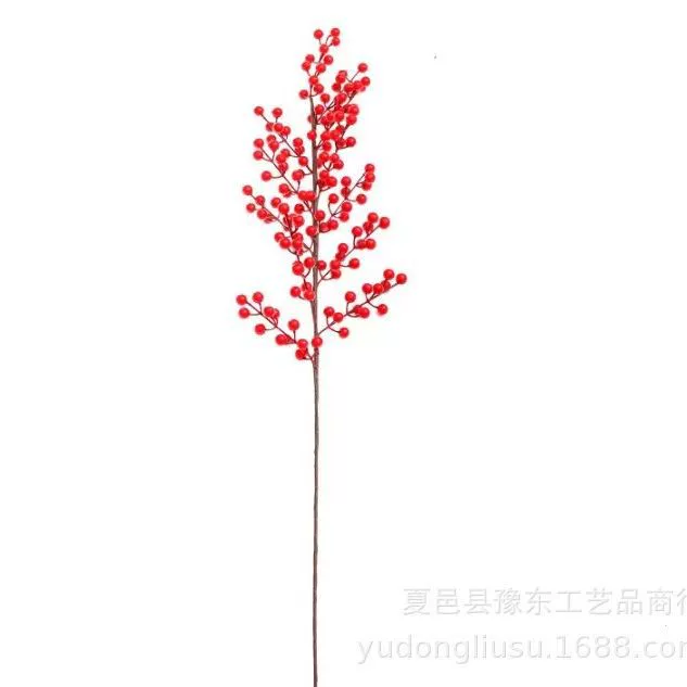 Фабричный опт дом Red Winter Green Fortune Red Fruit искусственные цветы Новогоднее благословение ведро гостиная Упрощённая ягода декоративная