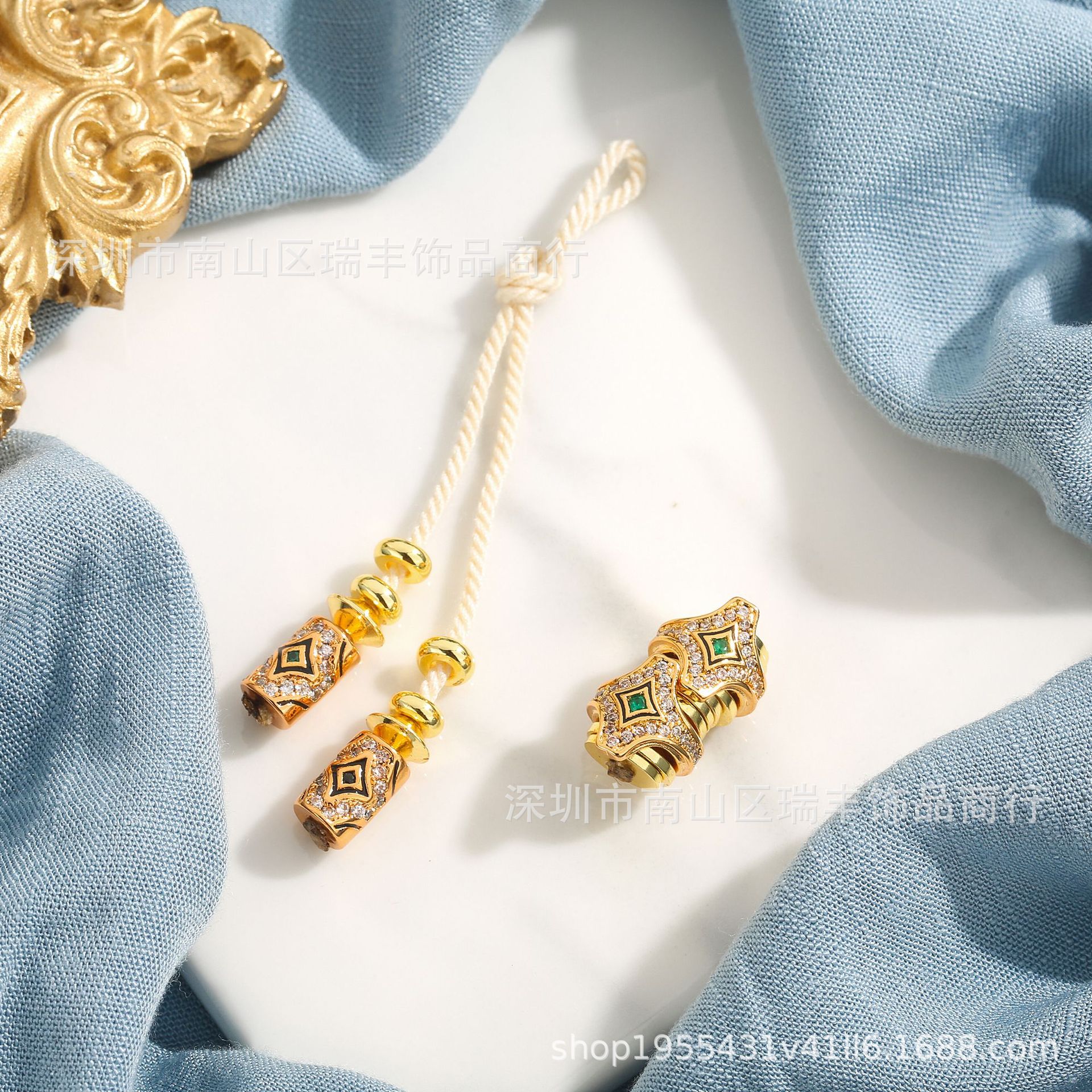 星辰弟子珠汉堡万能轴镀金连接轴铜镀万向轴藏式文玩配件DIY配饰