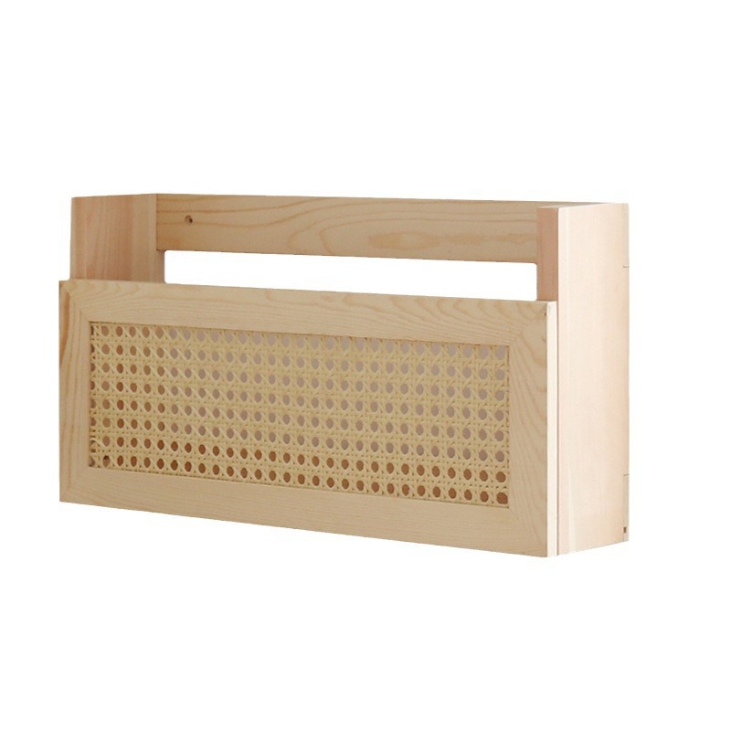 Caja de almacenamiento tejida a mano de estilo japonés, canasta de almacenamiento para colgar en la pared, sala de estar para el hogar, enrutador de periódico, caja de almacenamiento de bloqueo, stock