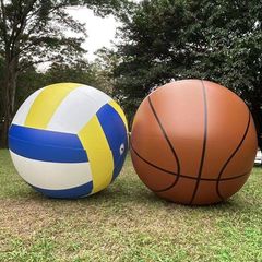 国境を越えて空気を入れる大規模なバレーボールネット赤は巨大なPVCビーチボール屋外運動空気を入れるバスケットボール玩具を厚くする