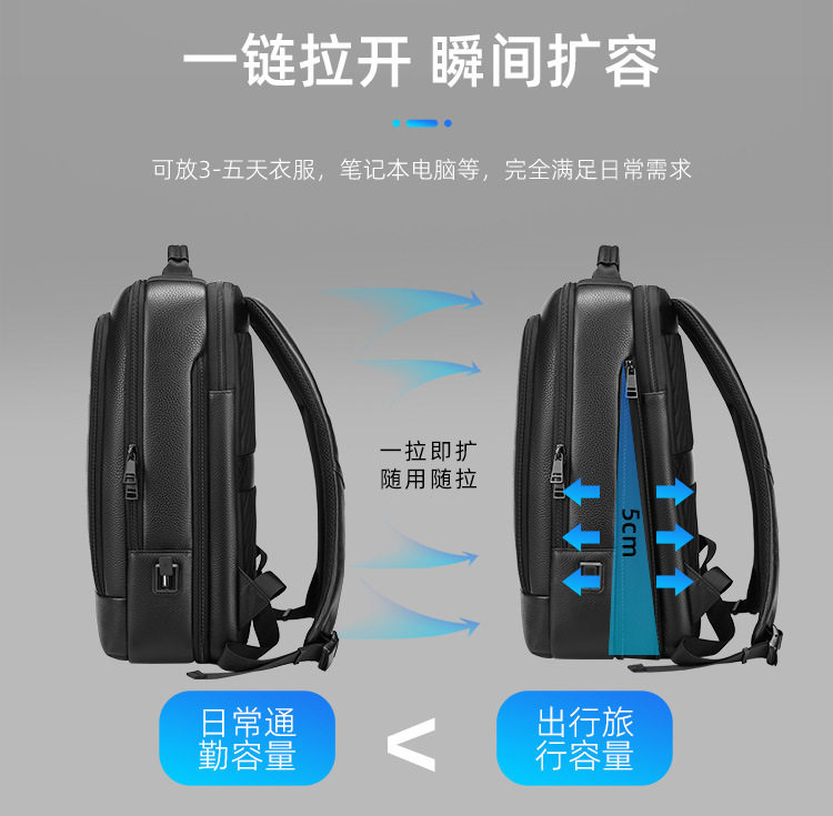 Ba lô nam da bò thật cao cấp đựng laptop 15,6 inch, ba lô công sở dung tích lớn 20–35L đi công tác du lịch — màu đen chi tiết 19