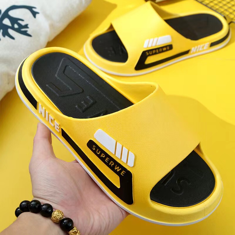 Men's Slippers Fashion Trend Personalized All-Match 2024 New Wear-Resistant Non-Slip Outer Wear Home Dormitory One-Word Shops