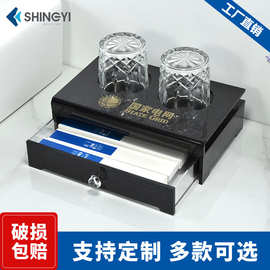 酒店洗漱用品全套亚克力收纳盒高档民宿一次性易耗品牙具盒黑金