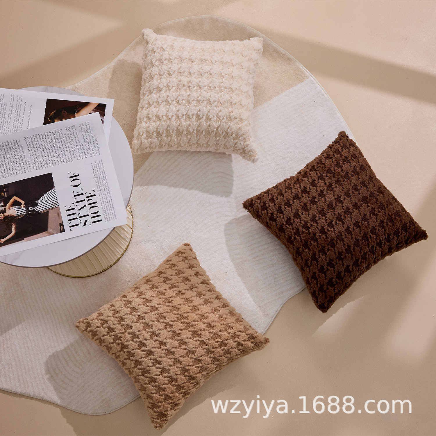 Mil almohadas nórdicas simples ins sala de estar sofá modelo jacquard retro almohada de decoración bordada