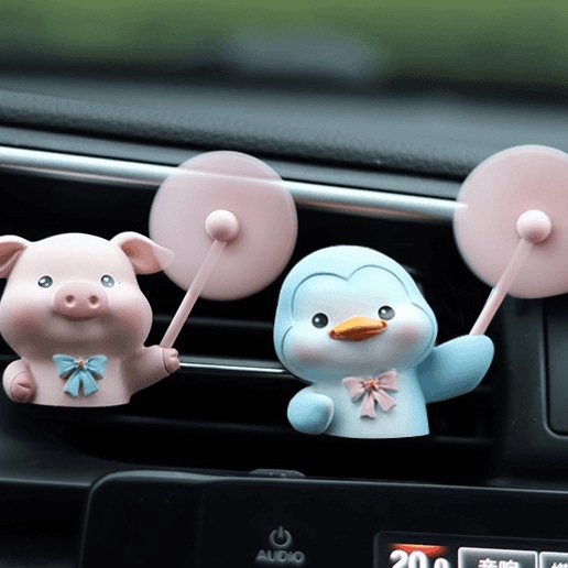Aire acondicionado del automóvil salidas de aire decoraciones aromáticas dibujos animados lindo cerdo coche eléctrico consola adornos de perfume montados en el automóvil