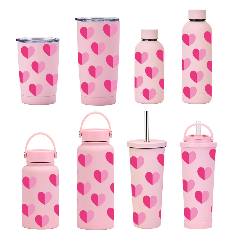 201 Stainless Steel, 304 Stainless Steel Material Cute Red Heart 201 Stainless Steel 304 Stainless Steel Thermos Cup 1 Piece