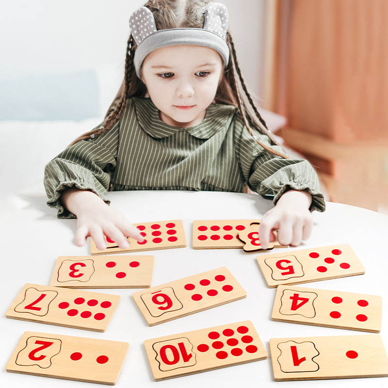 Los niños reconocen los juguetes digitales Montessori educación temprana clips rompecabezas de cuentas matemáticas iluminación material didáctico número combinación de colores