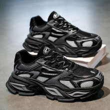 秋季男鞋新款透气鞋子男士运动鞋潮流百搭厚底增高休闲跑步老爹鞋