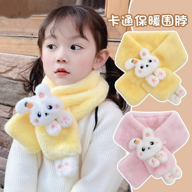 2026 Women's Winter Scarf Rabbit Plush Thickened Warm Neck Warmer for Children and Students, Baby Windproof Neck Gaiter, Parent-Child Style