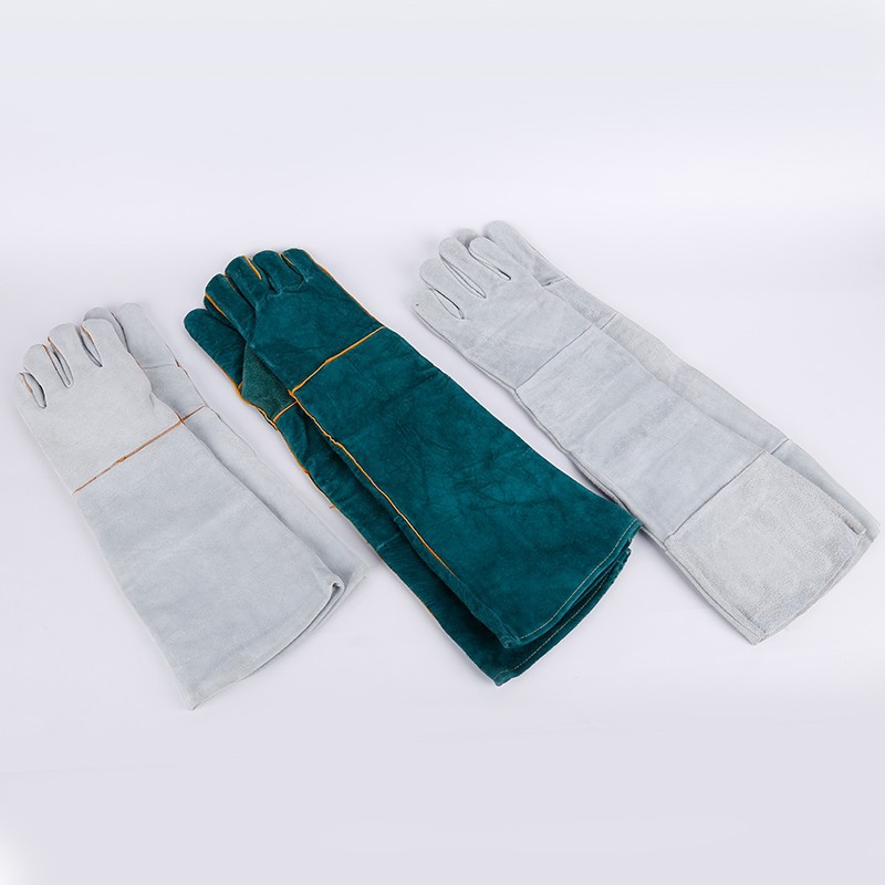 厂家加长加厚双层劳保隔热防护电焊工接隔热防蛇貂咬抓手套