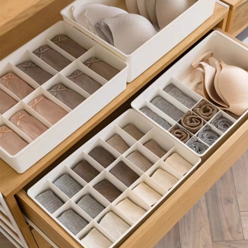 Drawer Storage Box Partition Panties Plastic Underwear Artifact Organizer Partition Household Shorts Socks Bra Box
