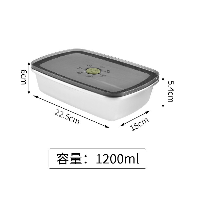 Caja de almacenamiento fresco de acero inoxidable 304 Caja de almacenamiento de cocina de grado alimenticio Refrigerador Caja de almacenamiento fresco de alimentos Caja de almuerzo de picnic al aire libre
