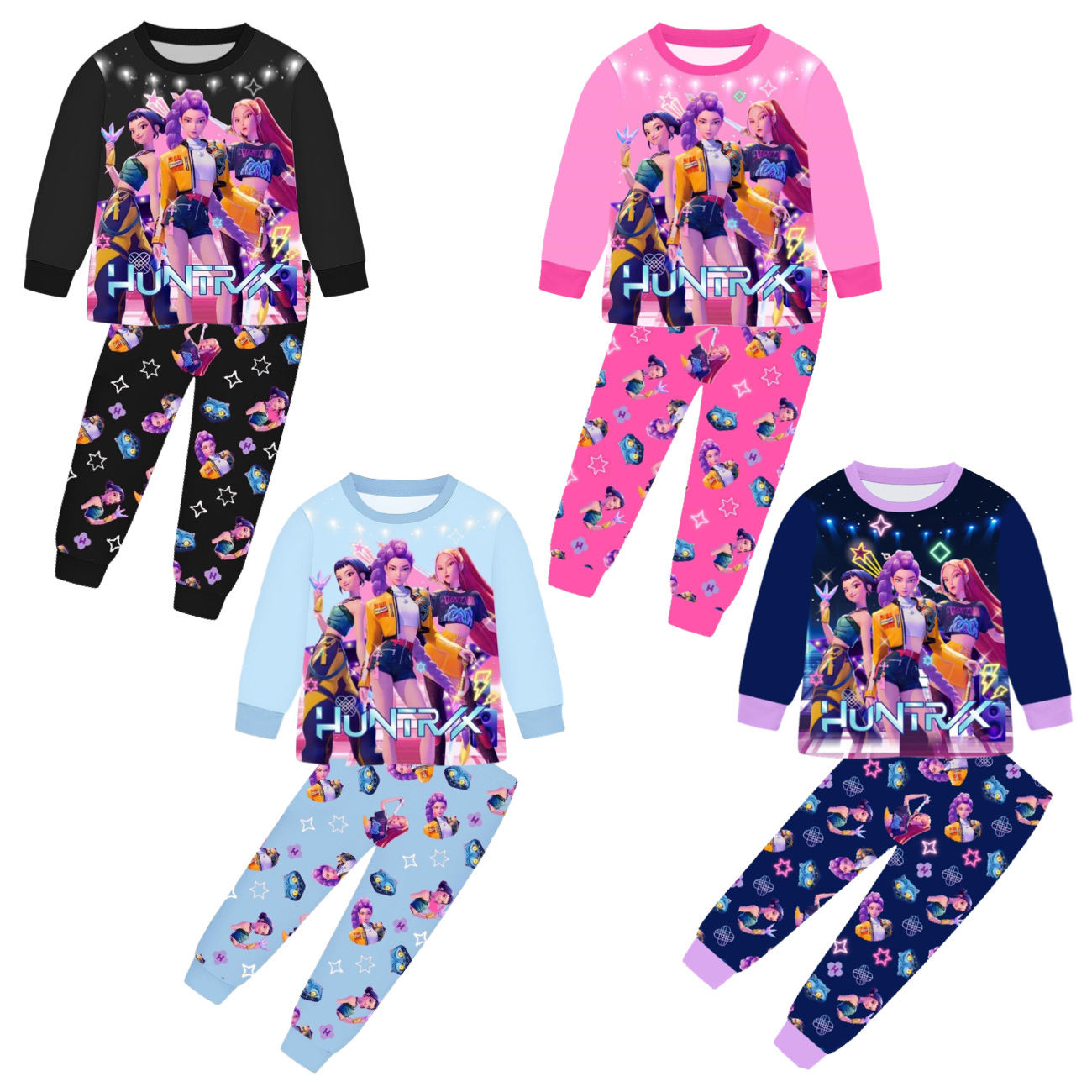 Multi-Color Cross-Border Children's Long-Sleeved Pajama Set Home Wear