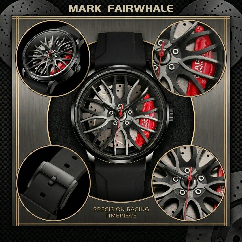 Mark Fairwhale/Mark Fairwhale Popular Men's Version Sports Personalized Wheel Hub Quartz Watch for Men