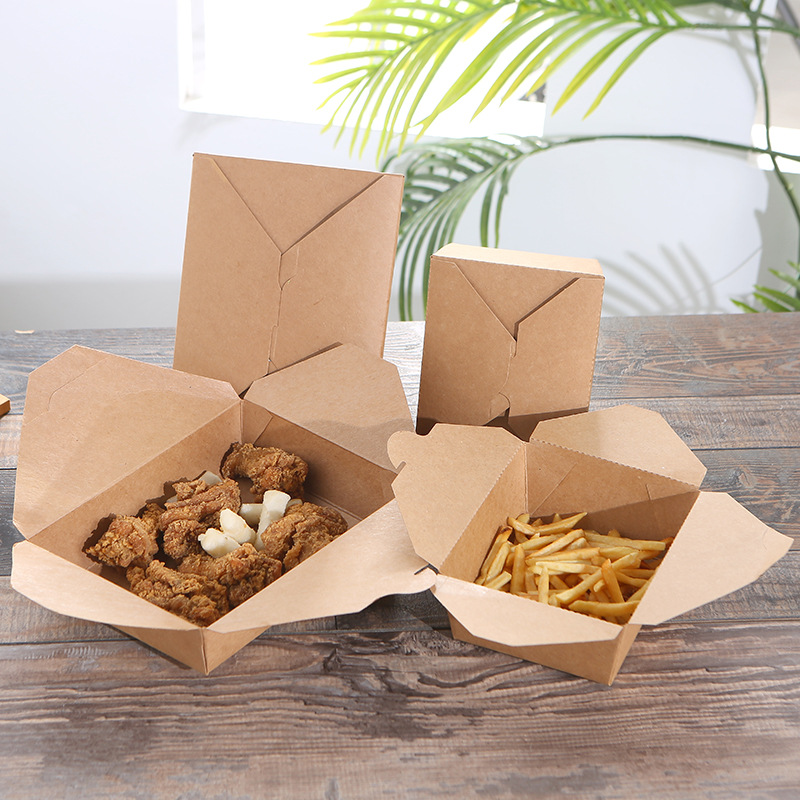 食品牛皮纸包装盒马芬盒 薯条鸡翅外卖包装盒来样定制lg厂家批发