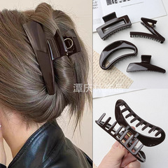 新しいZ字型チョコレートカラーグリッパーレトロニッチヘアピン女性のサメヘアピン後頭部ヘアピンヘアアクセサリー