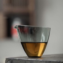 鹰嘴公道杯玻璃日式功夫茶具透明匀杯禅意分茶器大号茶海水滴公杯