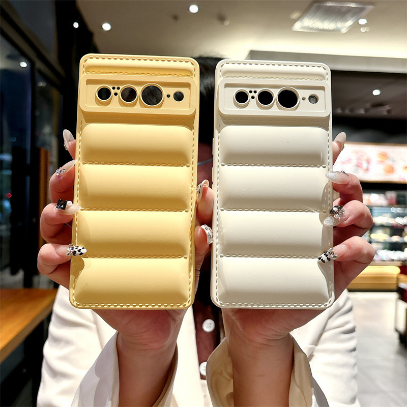 For Google Pixel8/7 mobile phone case Pixel 6Pro/4A/5a/3XL liquid down jacket all-inclusive hand rope