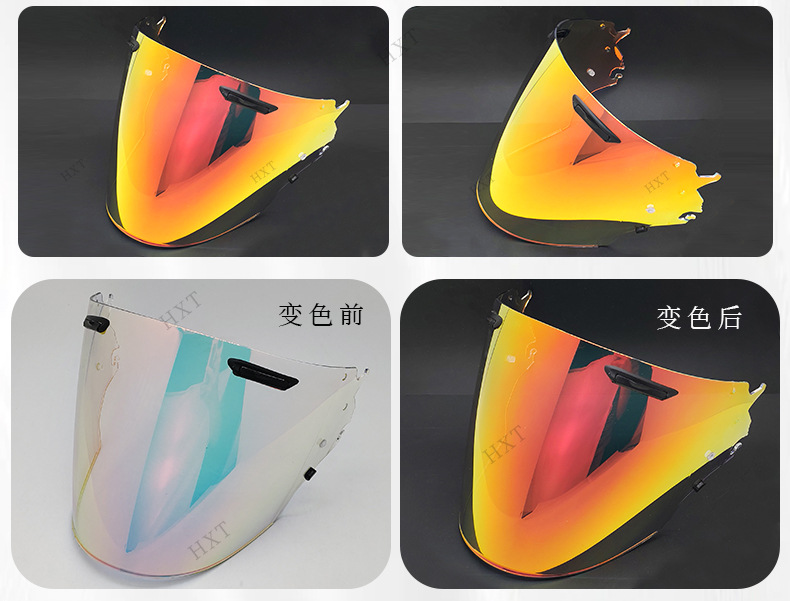 Suitable for Arai Vz-Ram Cycling Half Helmet Three-Quarter Motorcycle Sun Protection Color Changing Mask Helmet Lens