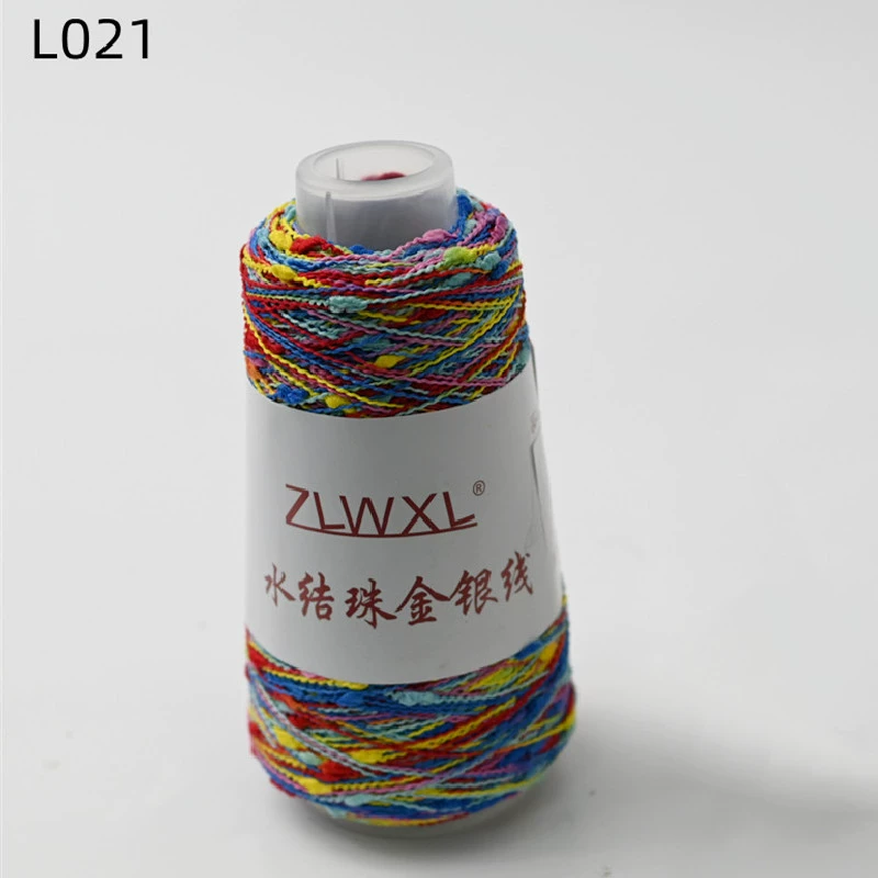 Woven silk threads handmade, 50 gram, gold and silver