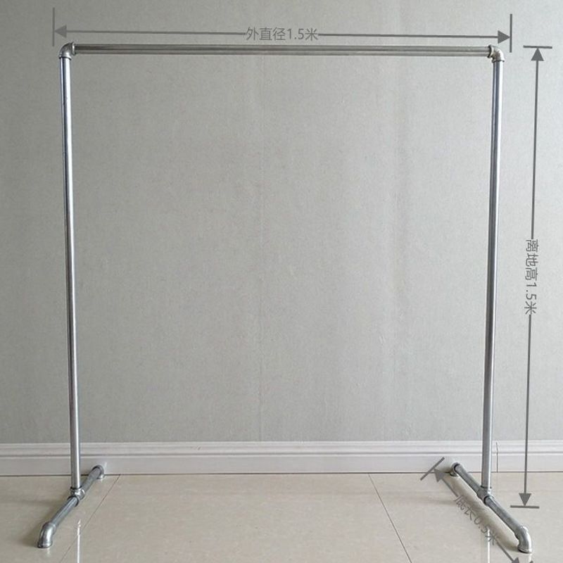 Galvanized Steel Pipe Clothing Display Rack, Single-Pole Water Pipe Rack for Home Use, Detachable Balcony Floor-Standing Clothes Drying Rack Galvanized Steel Pipe Clothing Display Rack, Single-Pole Water Pipe Rack for Home Use, Detachable Balcony Floor-Standing Clothes Drying Rack