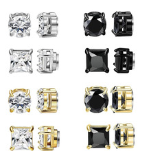 亚马逊热销锆石磁铁耳夹无耳洞假耳夹男女通用锆石耳钉耳饰批发