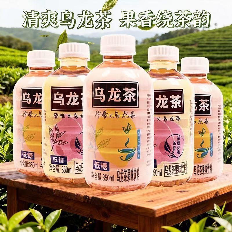 Oolong Tea Fruit-Flavored Beverage Peach Flavor Lemon Flavor Refreshing Thirst-Quenching Drink for Hot Pot and Barbecue 350ml*12 Bottles 3