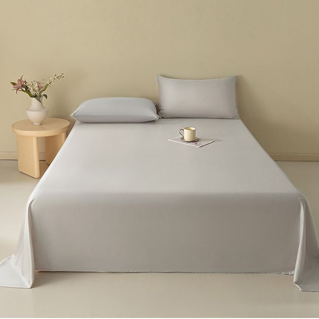 Sábanas de verano de seda de una sola pieza, dormitorio doble individual, seda de hielo, funda de edredón desnuda, funda de almohada de edredón fresco, juego de tres piezas, verano