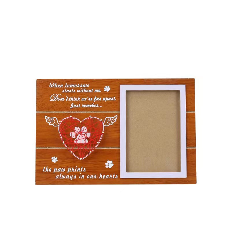 En stock marco de fotos de madera amor sinuoso colgante marco de fotos de madera de la familia de la pared Marco de densidad de tablero de fotos Marco de decoración