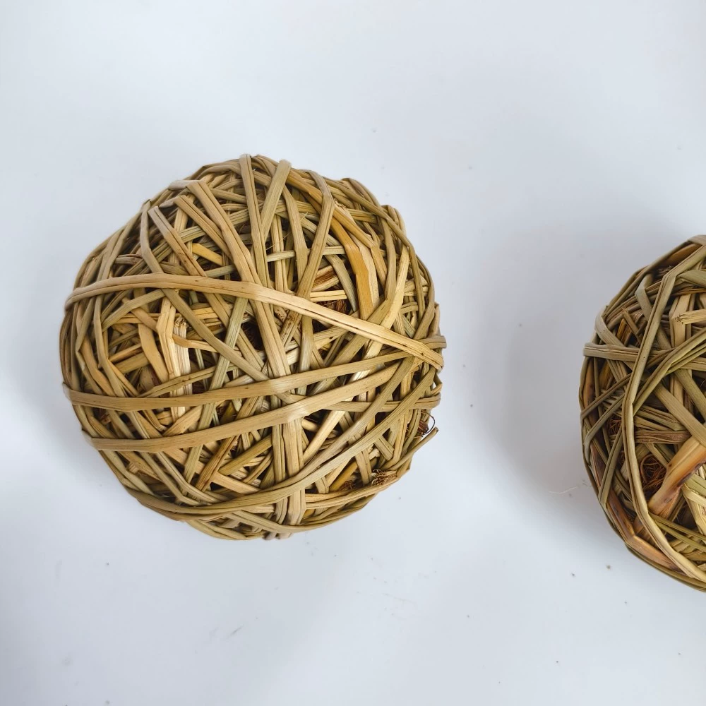 Настроить | Очищенный плетеный шар, натуральный шар из ротанга ручной работы, травяной шар, игрушечный мяч для прорезывания зубов и жевания домашних животных, чтобы избавиться от скуки.