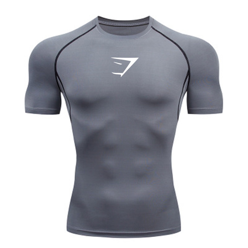 Gray white label + short sleeves