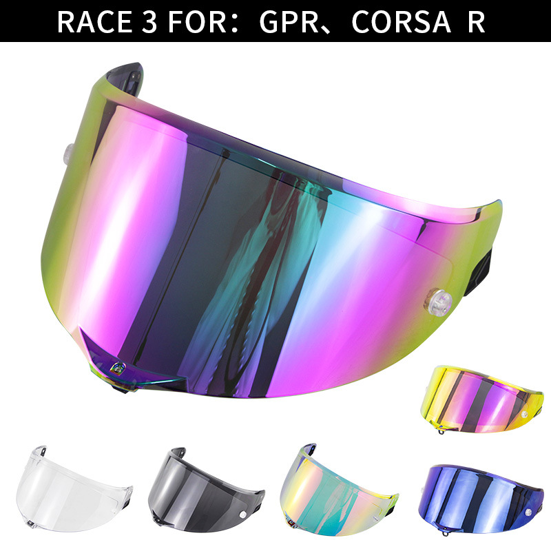 Pista Motorcycle Helmet Lens Gprr Corsa Dark Tea Electroplated Silver Goggles Motorcycle Helmet Lens in Stock
