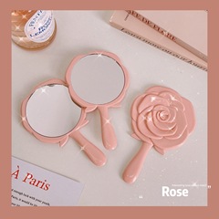 Handle mirror hand-held girly flower portable makeup mirror Nordic student dormitory cute dressing princess mirror