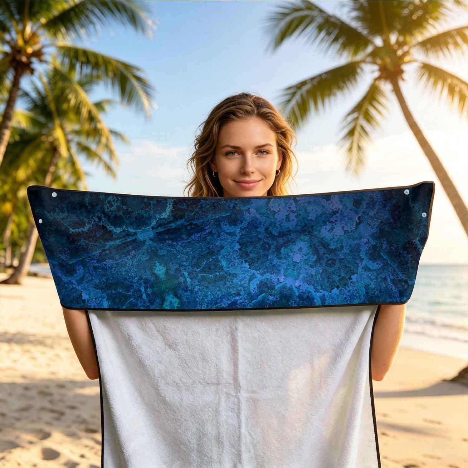 Geometric Bath Towel Car Seat Cover 2-in-1 Microfiber Outdoor Beach Car Dual-Use Universal Seat Cushion