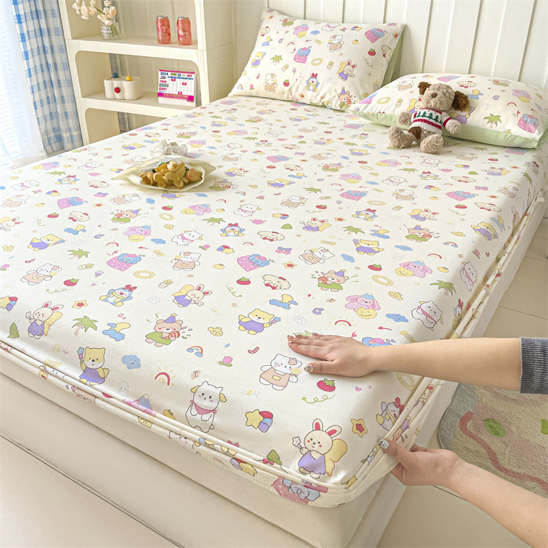 2025 nueva cama de algodón 100 cubierta de cama de algodón puro cubierta de colchón de dibujos animados cubierta de cama para niños cama individual 2