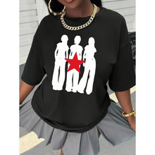 H 44102 Oversize Silhouette Print Tee ���������Ӱӡ��T��