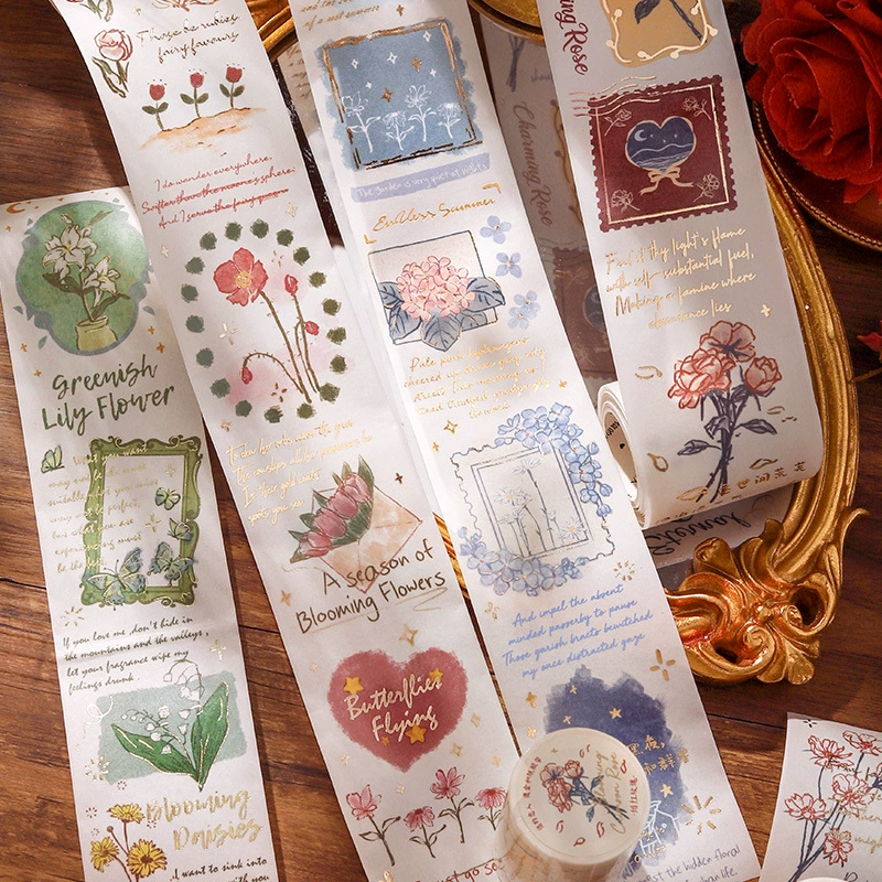 信的恋人 Retro paper tape, flowered, English, scheduler